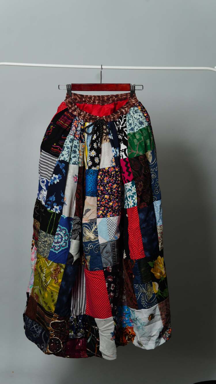 Upcycled Patchwork Maxi Skirt